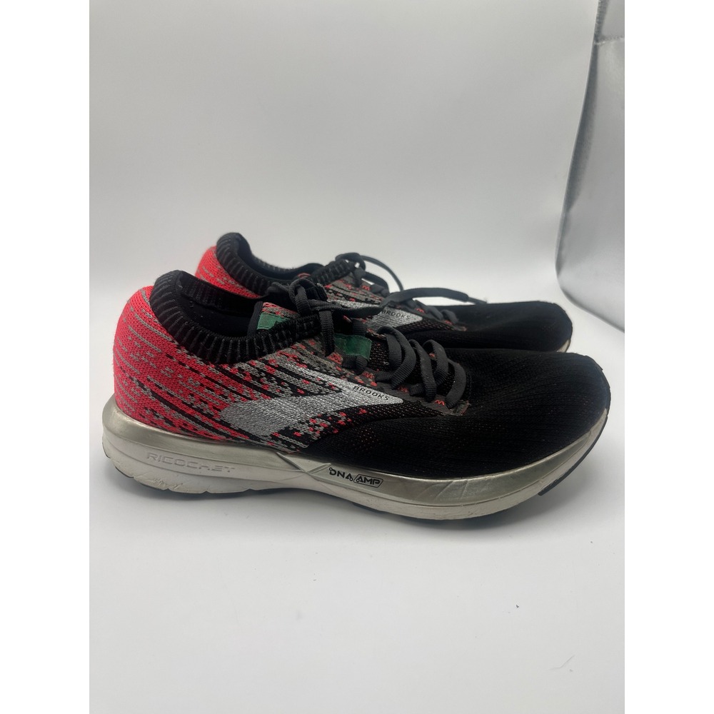 Brooks Ricochet Running Shoes Womens 7.5 Black Pink DNA AMP 1202821B678